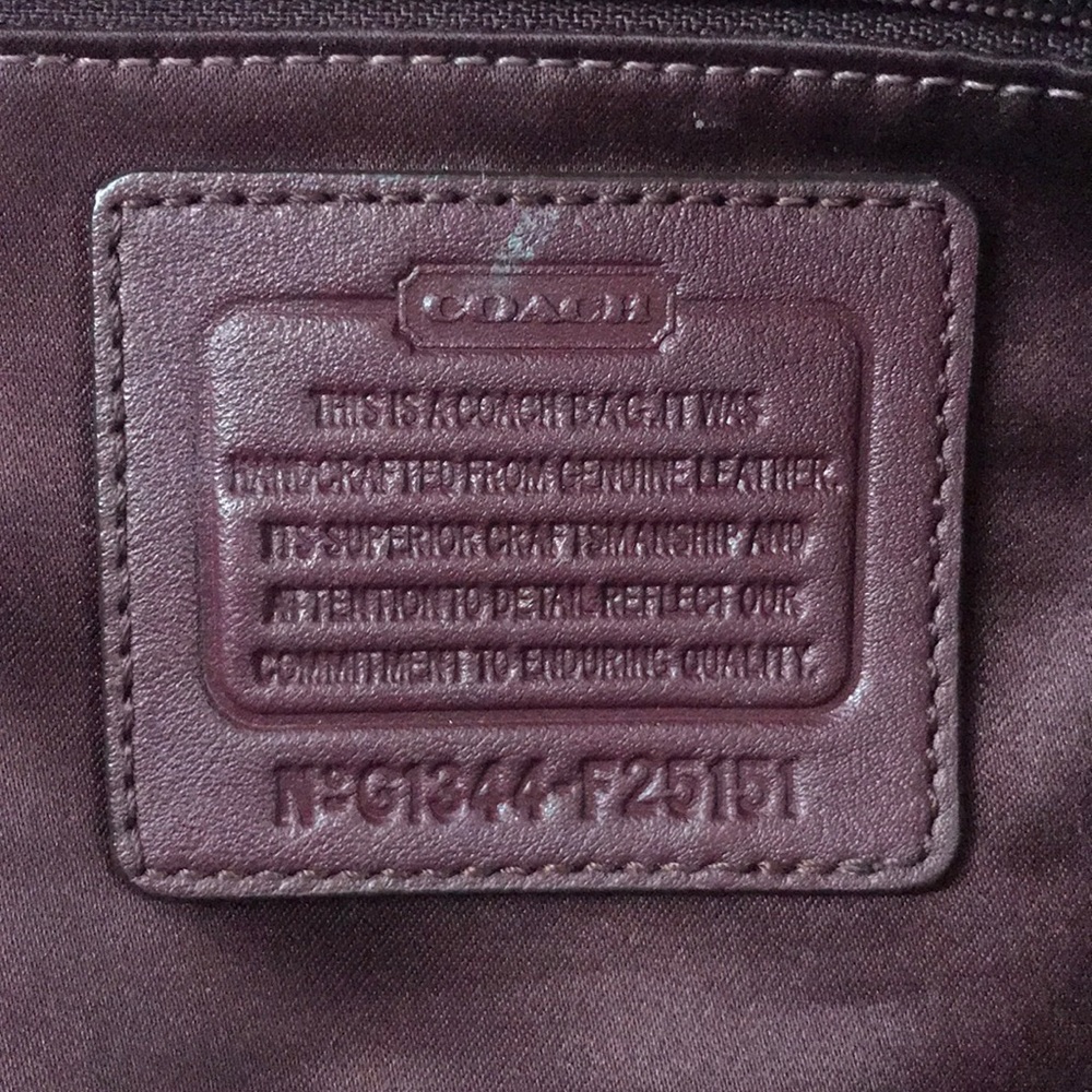COACH wine-colored leather satchel - Picture 7 of 7
